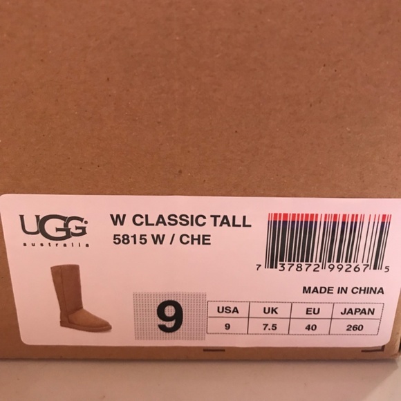 Y2K New UGG Original 5815 W Classic Tall Boots Women’s Size 9 Chestnut Tan Brown - Picture 10 of 12